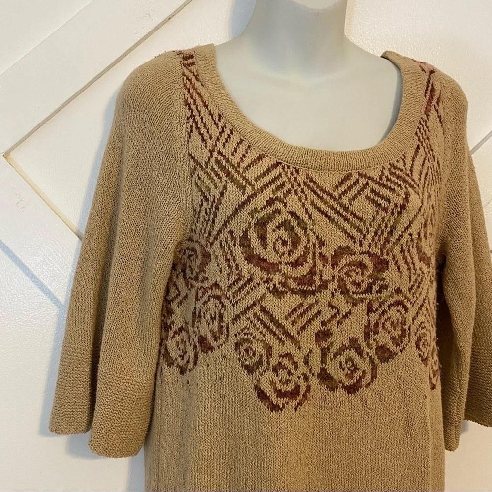 Free People Desert Rose Wool Sweater Tunic Sz XS